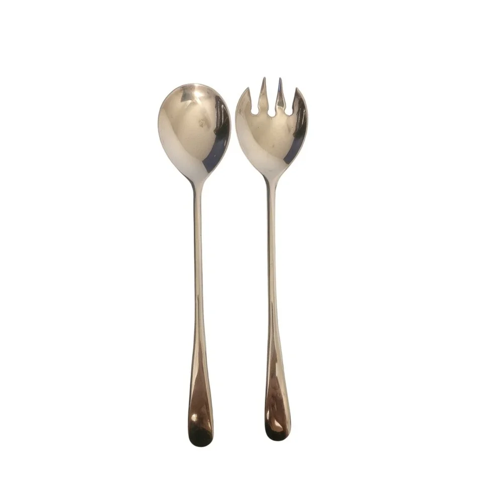 Vintage‎ Italian Silverplate Salad Serving Set Large Spoon & Fork 9